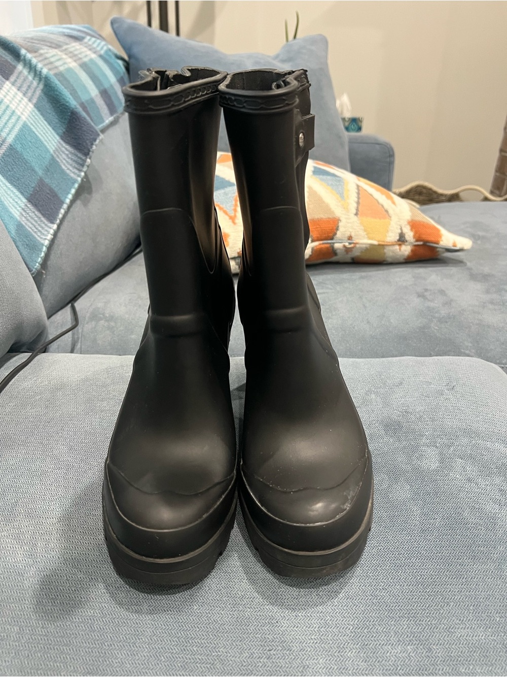 Hunter Black Women's Waterproof Platform Rain Boots